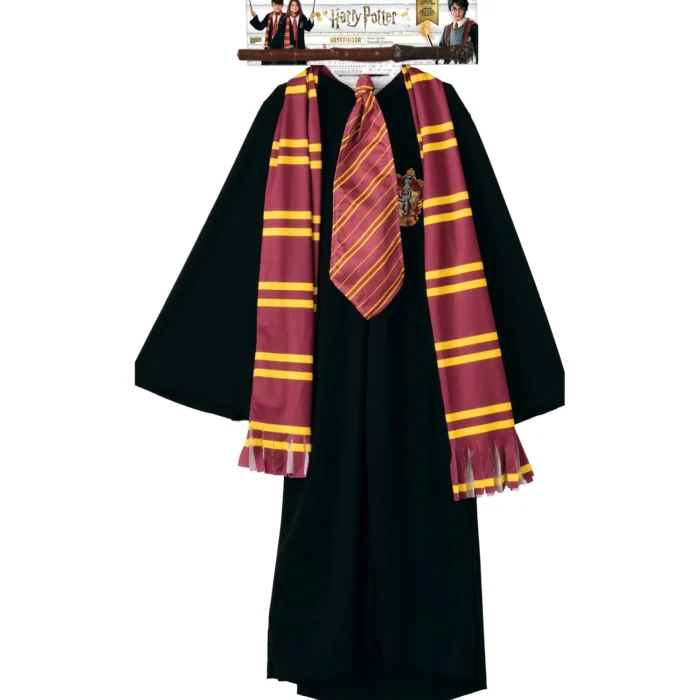 Déguisement robe + baguette + écharpe + cravate Harry Potter RUBIES